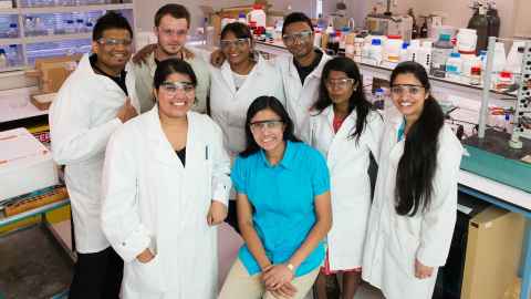 Associate Professor Viji Sarojini (centre) School of Chemical Sciences